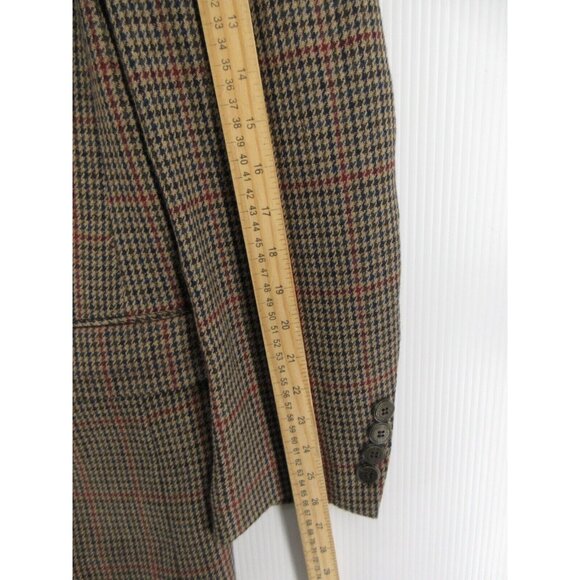 Travel Smith Sport Coat 42 Long Blazer Houndstooth Windowpane Wool - Picture 6 of 13